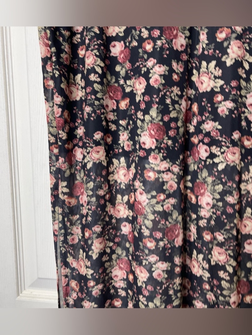 Torrid Womens Floral Multi Color Mesh Maxi Skirt Sz 1 - Picture 6 of 9